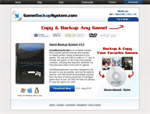 Tablet Screenshot of gamebackupsystem.com